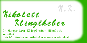 nikolett klinglheber business card